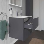 DURAVIT - L-Cube Umyvadlová skříňka 55x62x48 cm, 2 zásuvky, grafit mat LC624004949