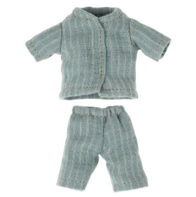 Maileg Bavlněné pyžamo pro myšky Maileg Big Brother, modrá barva, zelená barva, textil