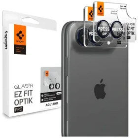 Rozbaleno - Spigen Optik Pro EZ Fit černá / Ochranné sklo fotoaparátu / Apple iPhone Duo / 2 ks / rozbaleno (AGL12011.Rozbaleno)
