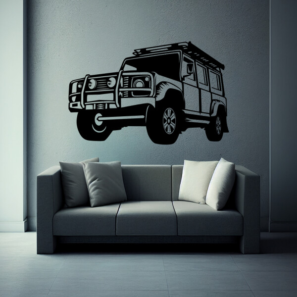 Samolepka Auto Land Rover Defender Barva: černá, Velikost: 100 x 64 cm