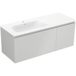 MEXEN/S - Rivel koupelnová skříňka 120 cm s umyvadlem Vela levá, 1S, 1D, reliéf, šedá mat/bílá mat 91A23-12047-3-BBFF62-W23L01