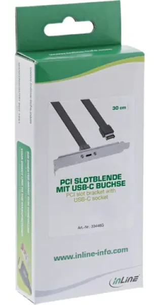 InLine interní adaptér USB-C - USB-A černá / Adaptér do PC skříně / Slot Key-A / 0,5 m (33446H)
