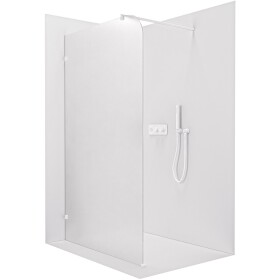 CERANO Sprchová zástěna Walk-in Orbis Round - Levá - 8 mm - kulatá vzpěra - bílá matná, mléčné sklo - 150x200 cm