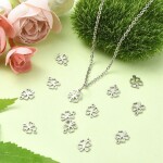 Přívěsek z nerezové oceli - čtyřlístek - 10 x 8 x 1 mm - 1 ks
