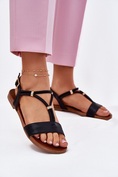 Dámské Plné Sandály S Pásky S.Barski KV51-120 Černé 40