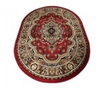 DumDekorace Oválný vintage koberec červené barvy Šířka: 80 cm | Délka: 150 cm