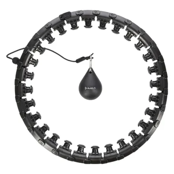 HMS HHW12 Masážní hula hoop plus size se závažím černá (5907695545289)