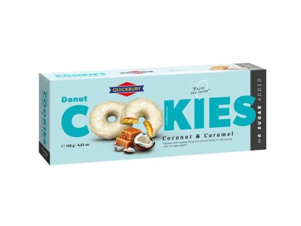 Quickbury Cookies kokos & karamel bez cukru 128g