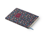 Rifle Paper Co. Linkovaný deník Rosa, modrá barva, multi barva, textil