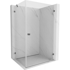 MEXEN/S - Lunar-B L sprchový kout dveře křídlové pravá 80 x 70, transparent, grafit metal 832L-080-070-95-00-P