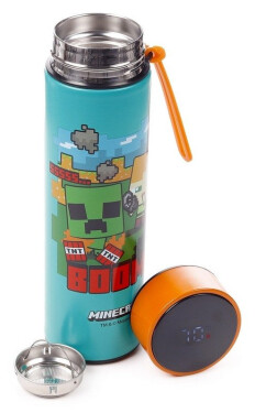 Nerezová termoláhev s digitálním teploměrem 450ml - Minecraft BOOM