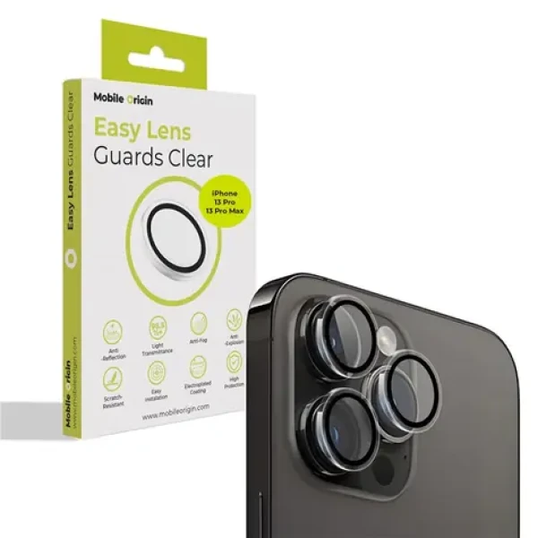 Mobile Origin Easy Lens guards ochranné sklo na objektiv pro Apple iPhone 13 Pro/13 Pro Max čirá (FRL-LSG-i13Pro-CLR)