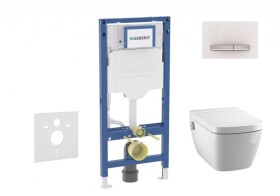GEBERIT - Duofix Set předstěnové instalace, klozetu TECEone a sedátka softclose, tlačítko Sigma50, alpská bílá SANI11CT3107