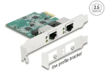 Delock PCI Express x1 / Síťová karta / 2x RJ45 / 2,5 Gigabit LAN / Wake-on-LAN / Low Profile (88101)