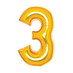 Balónek fóliový narozeniny číslo 3 zlatý 66 cm Amscan Balónek fóliový narozeniny číslo 3 zlatý 66 cm Amscan