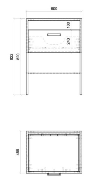 COMAD - Skříňka pod umyvadlo 60cm 1 zásuvka BROOKLIN 5907611648186