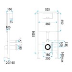 REA/S - Podomítkový WC systém K011A-Q + tlačítka T Brush Gold KPL-E0055