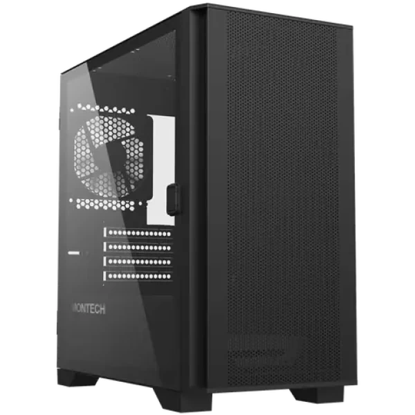 Montech AIR 100 LITE černá / Micro ATX / 3x USBA / 2x 120mm / bez zdroje / průhledná bočnice (AIR 100 LITE (B))
