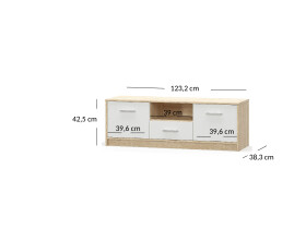 ARTEN (NANO Systems s.r.o.) TV stolek TIPS-2D1S (Dub sonoma/bílá)