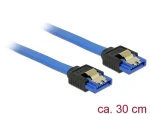 Delock Kabel SATA 6 Gb/s samice přímá SATA samice přímá 30 cm modrá / se zlatými sponami (84978-D)