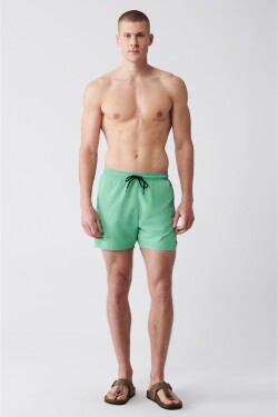 Avva Men's Light Green Quick Dry Standard Size Flat Swimwear Marine Shorts