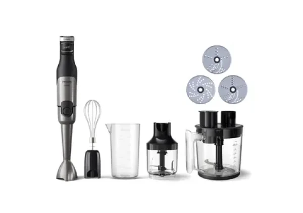 Philips HR2685/00 nerez/černá / Tyčový mixér / 1200 W / sekáček 1 l / mísa 1,7 l / šlehač / 2 rychlosti (HR2685/00)
