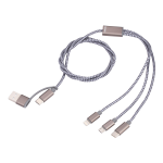 TROIKA nabíjecí kabel 3 v 1, 1 m, USB-C, šedý
