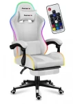 Huzaro Force 4.7 RGB bílá / Herní židle / nastavitelná / nosnost až 140 kg / látka (HZ-FORCE 4.7 RGB WHITE)