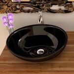 REA - Umyvadlo na desku Sofia Black - černá REA-U0154