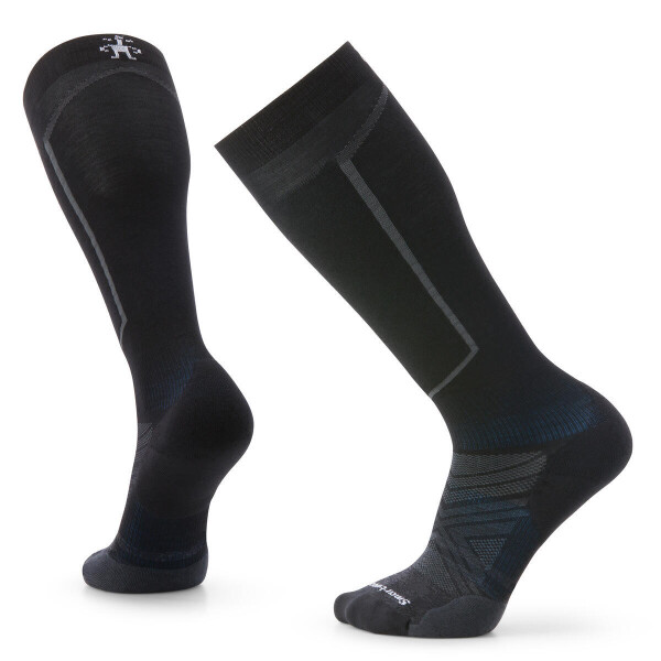 Unisex merino lyžařské ponožky SMARTWOOL Ski Targeted Cushion OTC Socks, Black velikost: 42-45 (L)