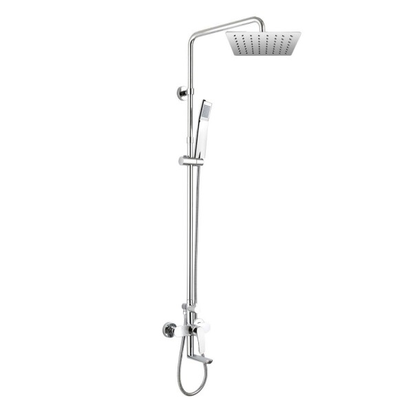 Mereo Eve vanová baterie s talířovou hranatou slim sprchou, nerez CBE60101SDE