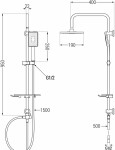 MEXEN/S - Sprchový sloup T54 černá / chrom 798545493-71