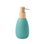 Spirella SVEN dávkovač mýdla matně tyrkysový / polyresin / dřevo / 260 ml