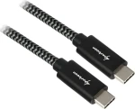 Sharkoon USB-C 3.2 Gen 2 černá, šedá / USB kabel USB-C - USB-C / Opletený / Hliníkové konektory / 0,5 m (4044951027057)
