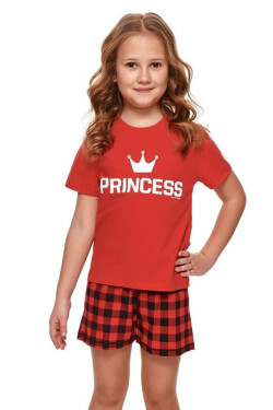 Krátké dívčí pyžamo Princess červené červená