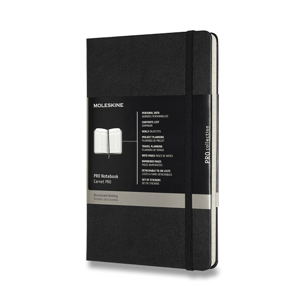 Zápisník Moleskine Professional - tvrdé desky, L - černý