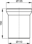 Alcadrain Dopojení k WC – nátrubek 150 mm A91-150 A91-150