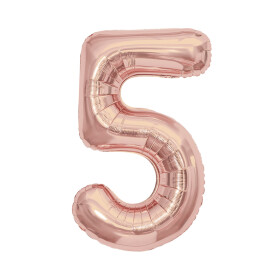 Balónek fóliový 85 cm rose gold číslo 5 - Albi