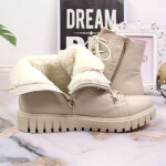 Rieker W RKR279C béžové zateplené boty na platformě 40