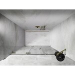 MEXEN/S - Lunar-F skládací sprchové dveře levé 125, transparent, zlatá kartáčovaná 836S-125-050-55-00-L