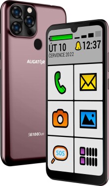 Aligator S6100 Senior 32GB hnědá / 6.3" / Quad-Core / 2GB RAM / 32GB / 8MP + 5MP / Android 12 (AS6100SENBX)