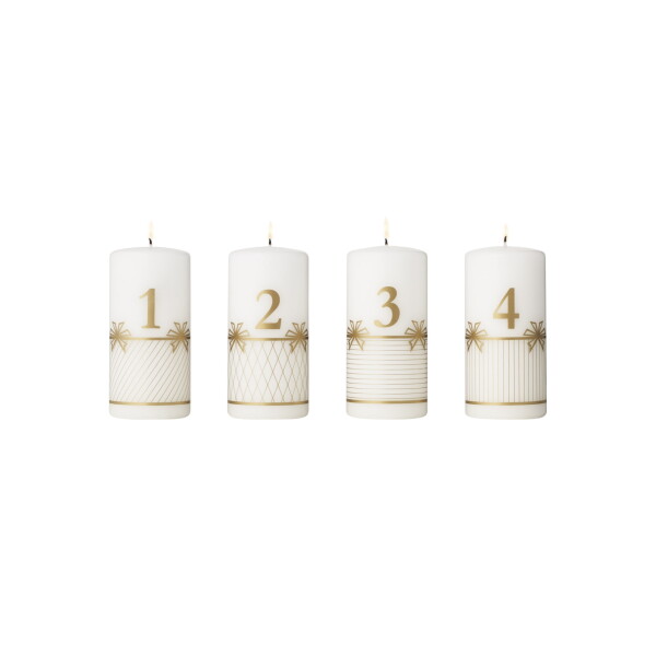 Georg Jensen Adventní svíčky Gold 2025, bílá barva, vosk