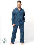 Pánské pyžamo Key MNS 815 B25 délka/r 3XL-4XL na zip tmavě modrá 3xl