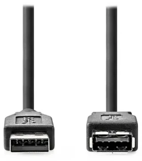 Nedis černá / Prodlužovací kabel USB / USB-A - USB-A / USB 3.2 Gen 1 / 5 Gbps / 2 m (CCGL61010BK20)