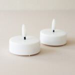 STAR TRADING Čajová LED svíčka Flamme White 5,8 cm – set 2 ks, bílá barva, plast