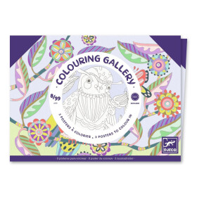 Djeco Djeco, DJ08691, Colouring Gallery, sada antistresových omalovánek, Ptáci