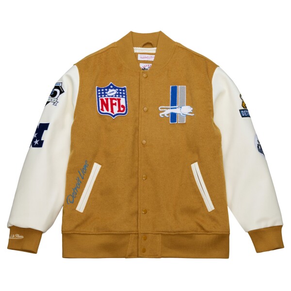 Mitchell & Ness Pánská bunda Detroit Lions NFL Dusted Varsity Créme Velikost: S