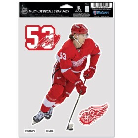 Samolepka Detroit Red Wings NHL Moritz Seider #53 Player Set (3 ks)% 1 ks