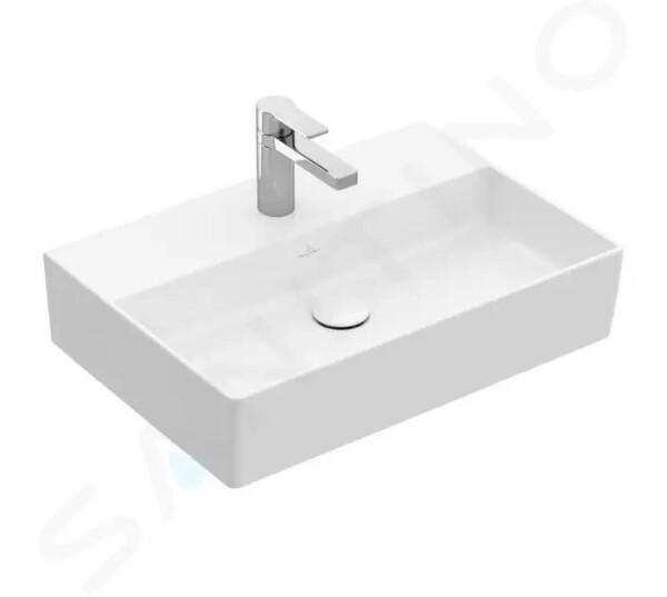 VILLEROY & BOCH - Memento 2.0 Umyvadlo 500x420 mm, bez přepadu, otvor pro baterii, CeramicPlus, alpská bílá 4A225LR1