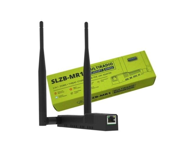 SLZB-MR1U multiradiová brána pro Zigbee2MQTT, ZHA, Home Assistant, OpenThread Border Router - USB, WiFi, Ethernet, PoE